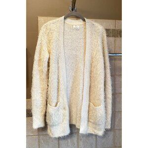 Urban Outfitters oversized fuzzy cardigan sweater, cream, small